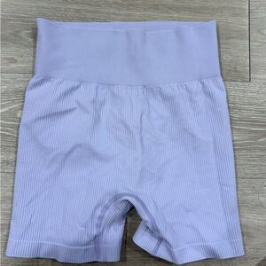Women Seamless Ribbed Shorts - Lavender